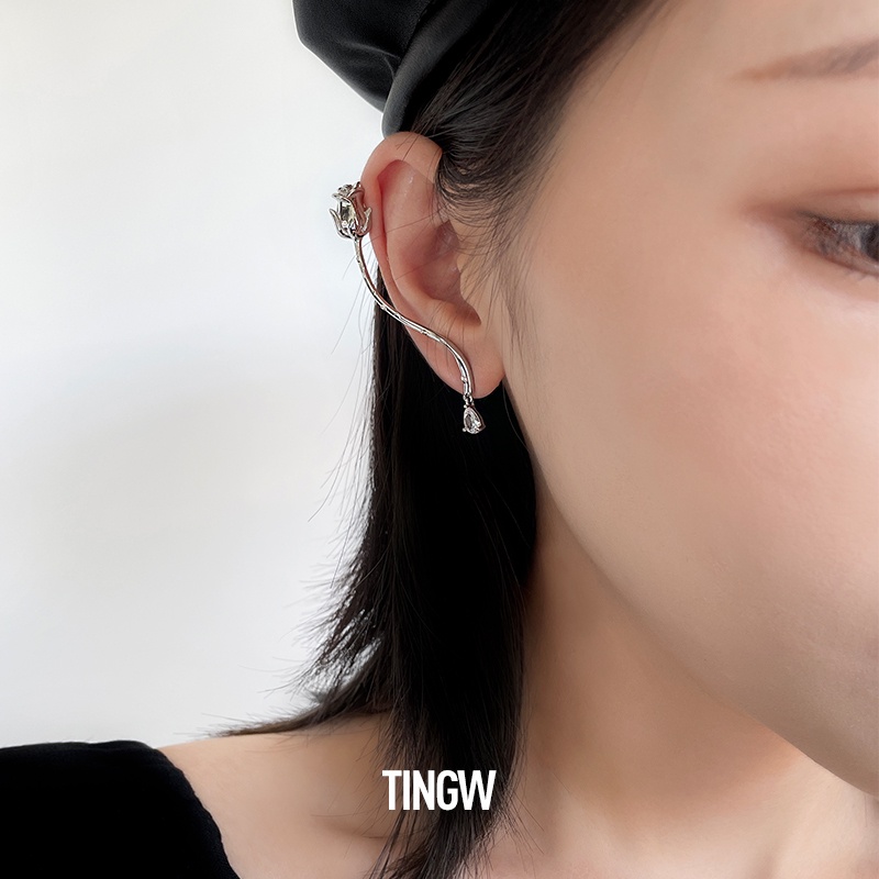 Hoa Tai Dạng Kẹp Xương Quai Xanh Dương Thời Trang Mùa Xuân Cao Cấp Cho Nữ