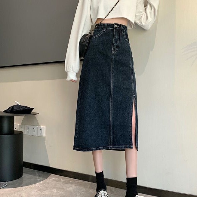 Chân Váy Jeans, Chân Váy Bò Cạp Cao Dáng Suông Ulzzang Vintage Xinh Xắn 𝑩𝒚.𝑪𝒂𝒎𝒄𝒂𝒎 | BigBuy360 - bigbuy360.vn