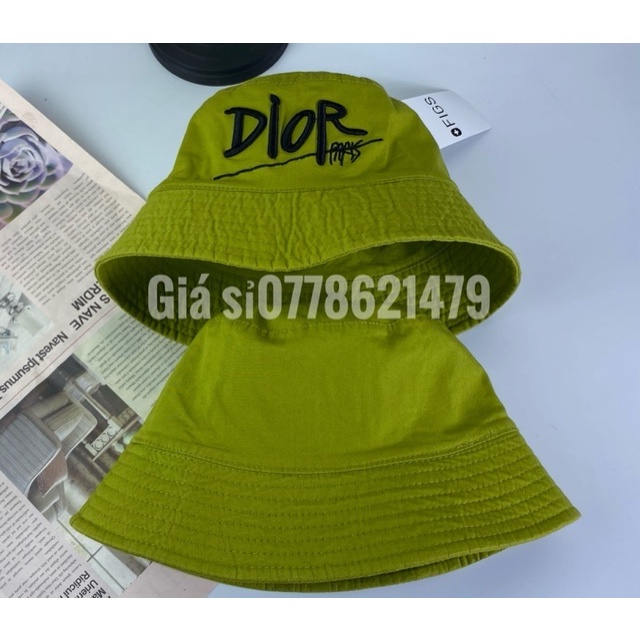Mũ cụp bucket - nón bo hàn quốc cotton 2 lớp thêu Di ô thời trang nữ đủ màu