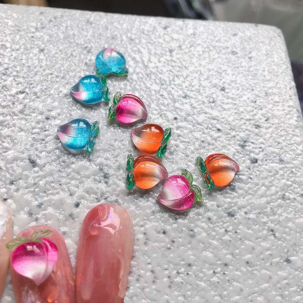Phụ Kiện Trang Trí Móng Tay Nghệ Thuật 3D Hình Trái Đào Xinh Xắn