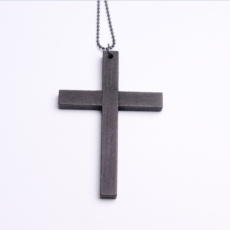 Best selling accessories European and American fashion cross necklace wooden simple Joker sweater chain accessories