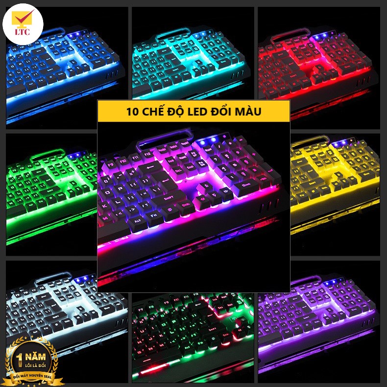 Bộ Bàn Phím Chơi Game LED 10 Chế Độ Cực Đẹp K618 Và Chuột Free Wolf V5 Dùng Cho Máy Tính, Laptop - Tặng Lót Chuột