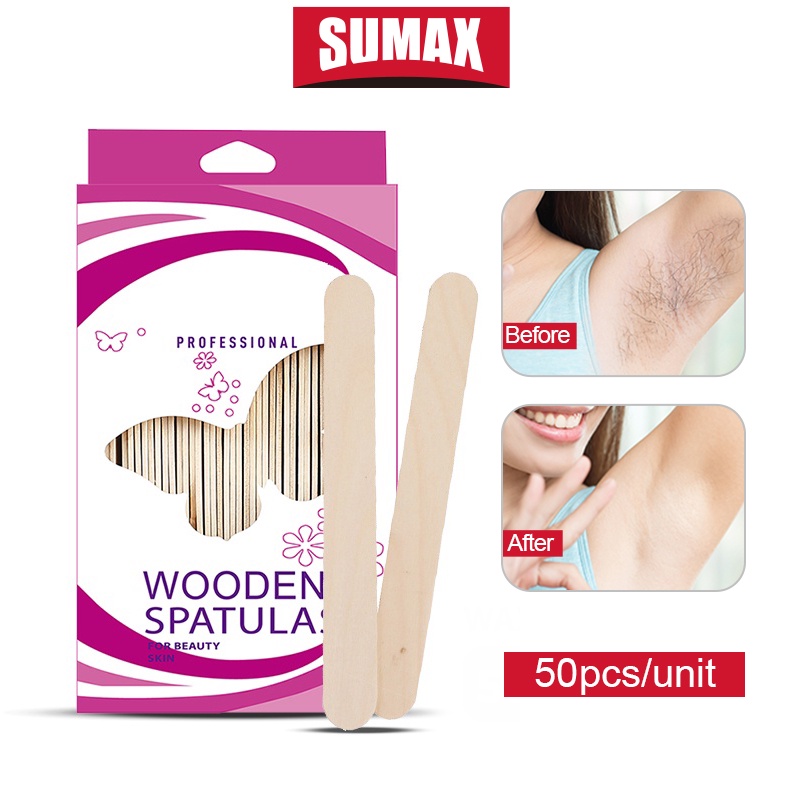 SUAMAX Bộ 50 que tẩy lông dùng 1 lần, que wax 50G