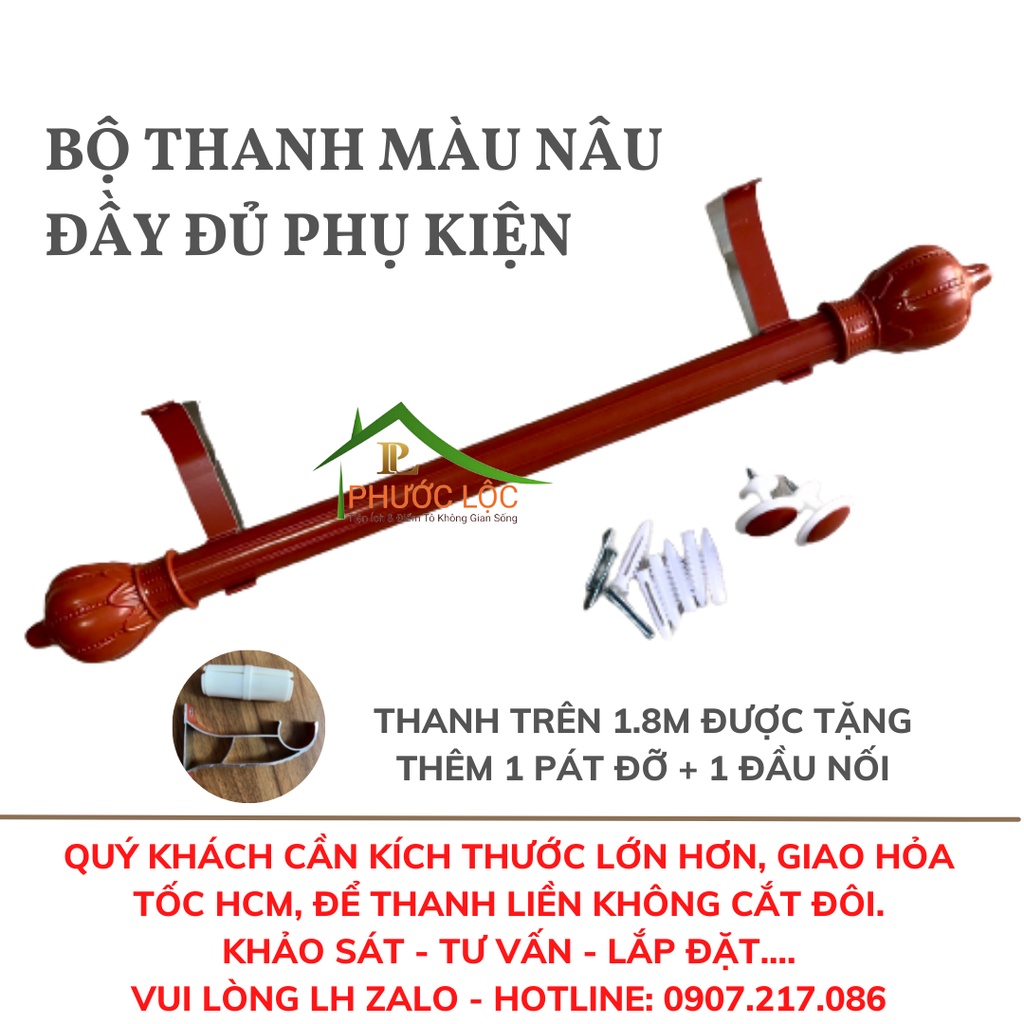 ✔️ Thanh Treo Rèm Đầy Đủ Phụ Kiện - Hợp Kim Nhôm Cao Cấp Sơn Tĩnh Điện