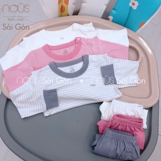 Bộ Quần Áo Dài Tay Nous Cài Vai Dài Chất Vải Petit Mềm Mại Cho Bé Từ 12-24m