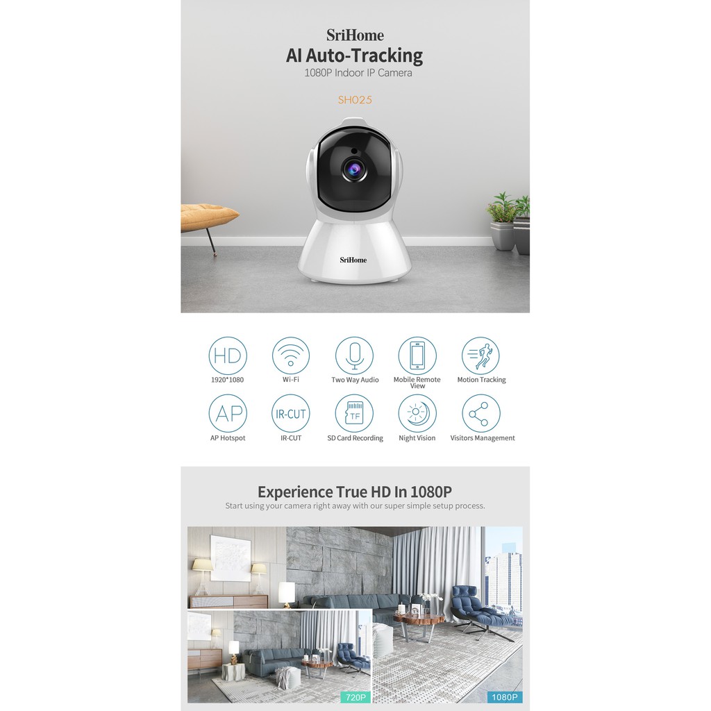 Camera Siêu Cao Cấp Độ Phân Giải 3.0 MPX Siêu Nét SRIHOME | BigBuy360 - bigbuy360.vn