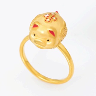 Nhẫn titan ko đEn Con Heo NT081