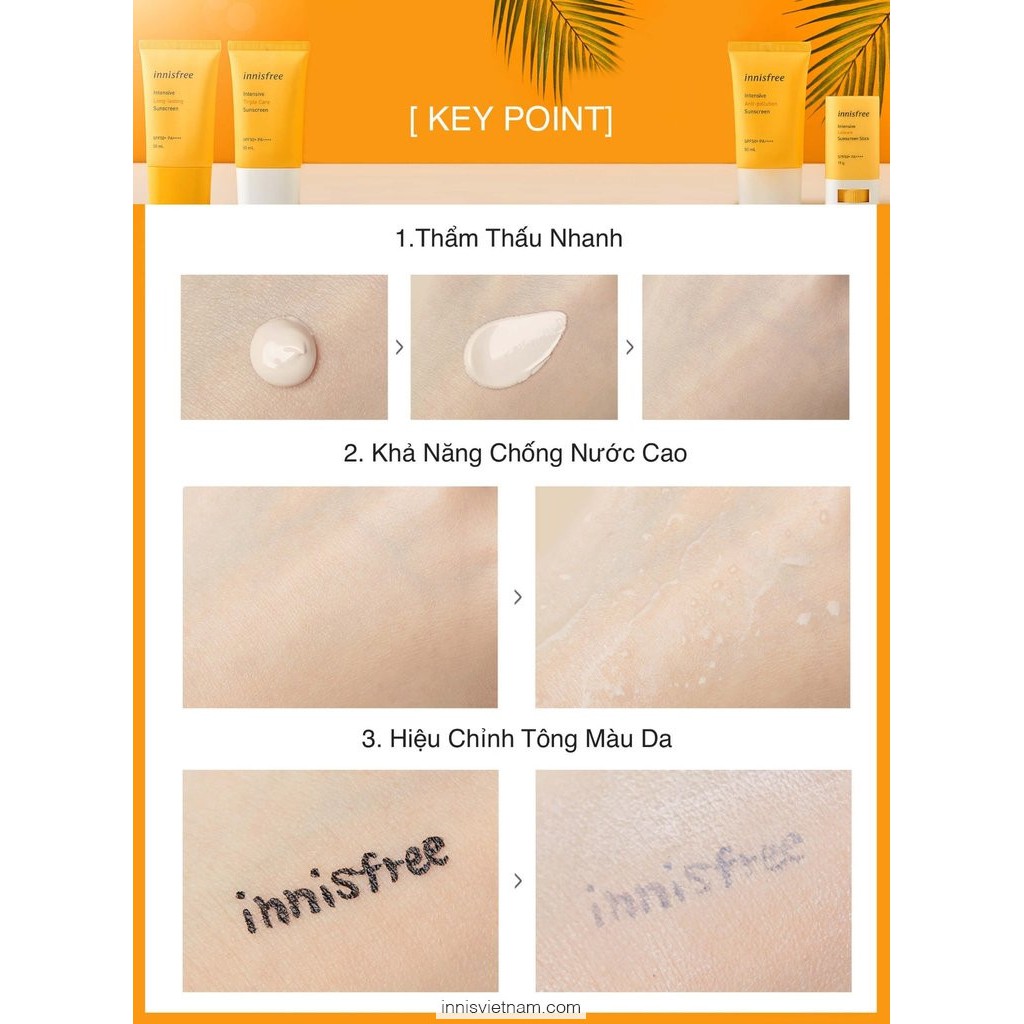 KEM CHỐNG NẮNG INNISFREE INTENSIVE TRIPLE SHIELD SUNSCREEN SPF50+ PA++++ 50ML