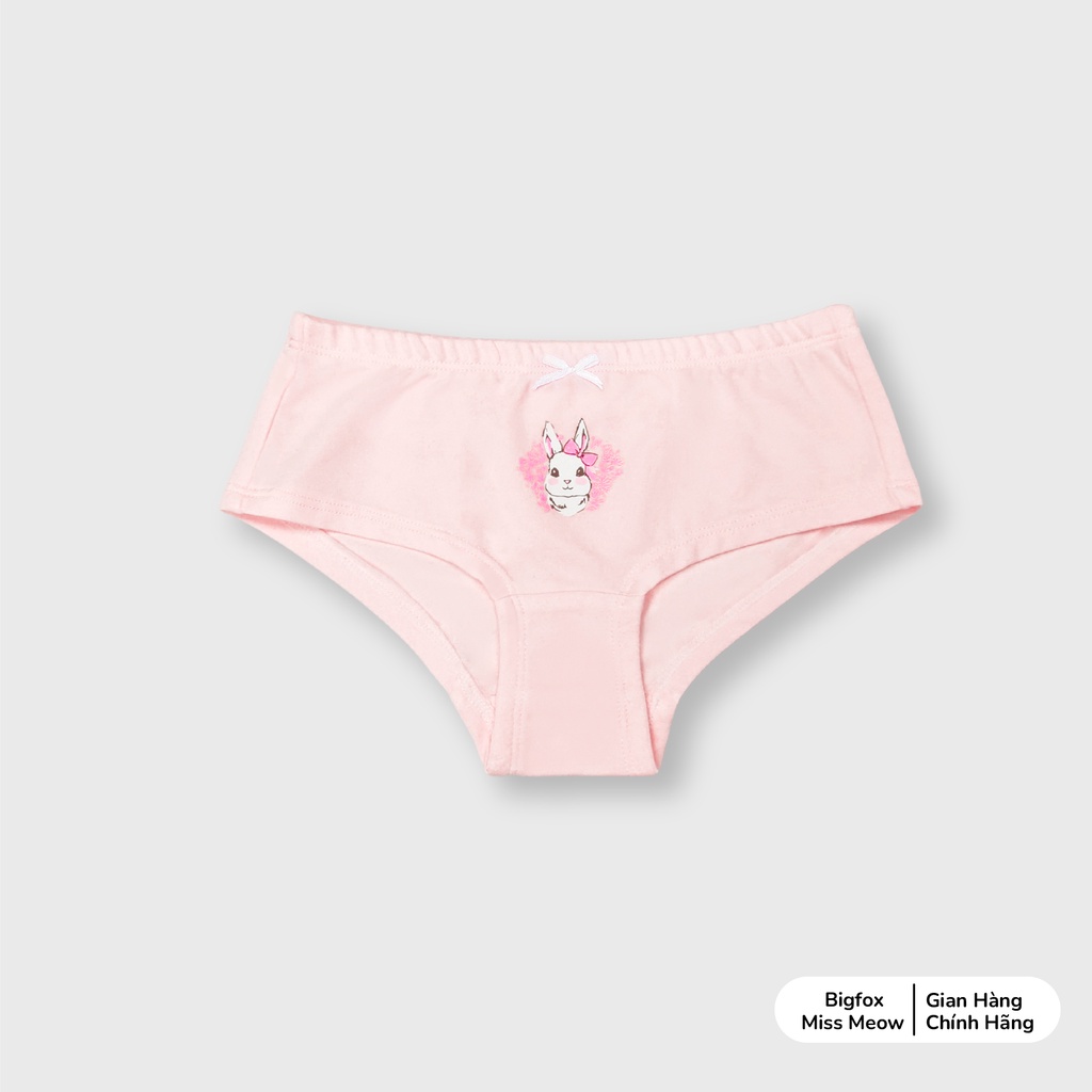 Set quần chip tam giác bé gái Bigfox - Miss Meow chất cotton cao cấp cho bé gái 10-36kg, size đại in thỏ xinh xắn