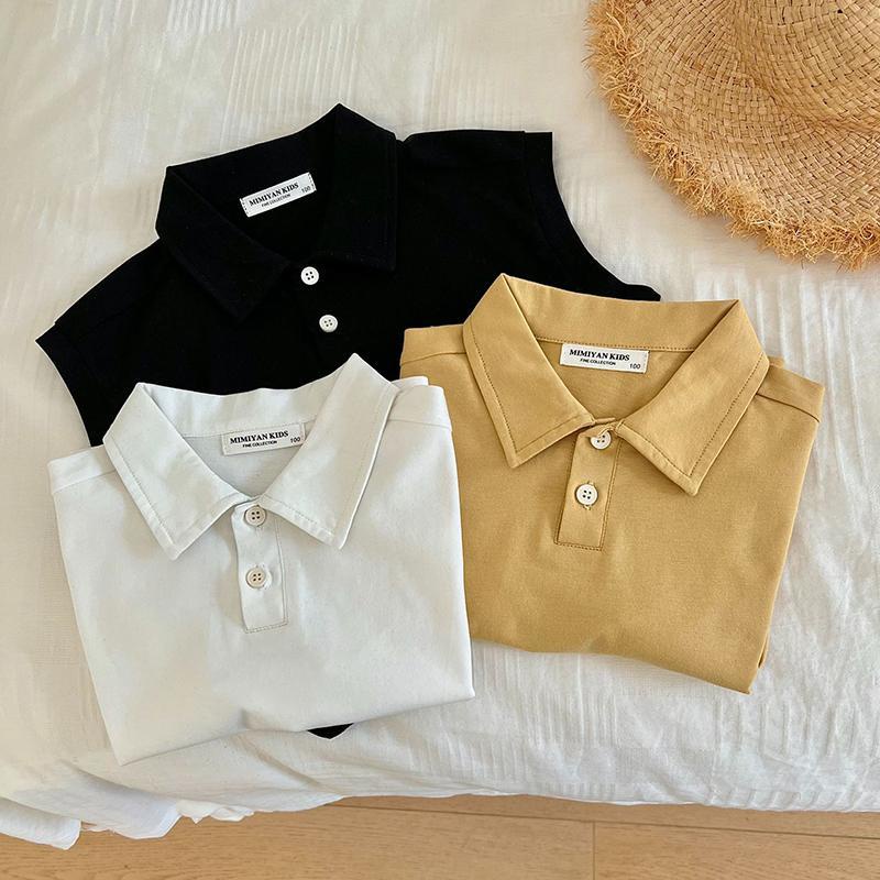 Áo Thun POLO Mỏng Không Tay Phong Cách Nhật Bản Thời Trang Mùa Hè Hàng Mới 2022 Dành Cho Bé Trai