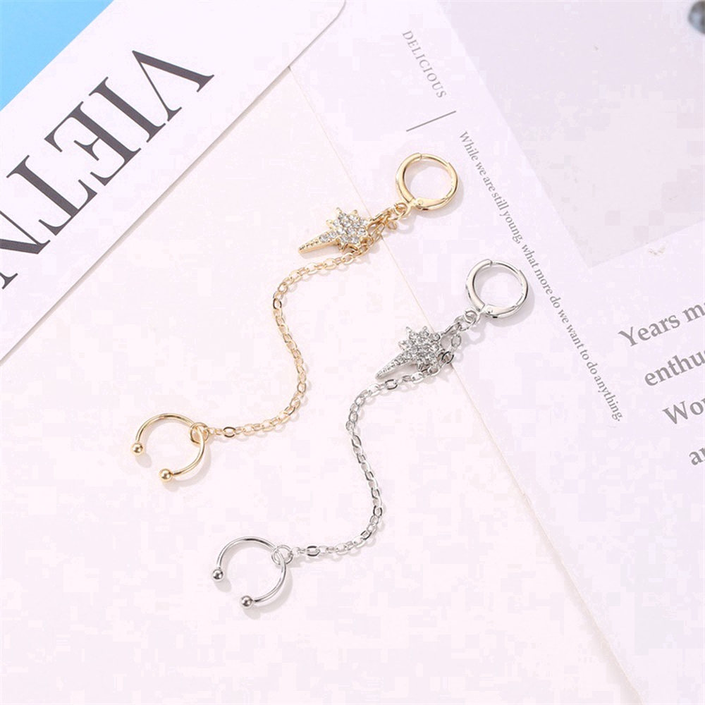 1 Khuyên Tai Tròn Đính Đá Lấp Lánh Phong Cách Hàn Quốc