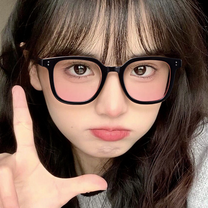 Kính mát PAPAOZHU chống tia UV400 tròng màu hồng thời trang cho nữ