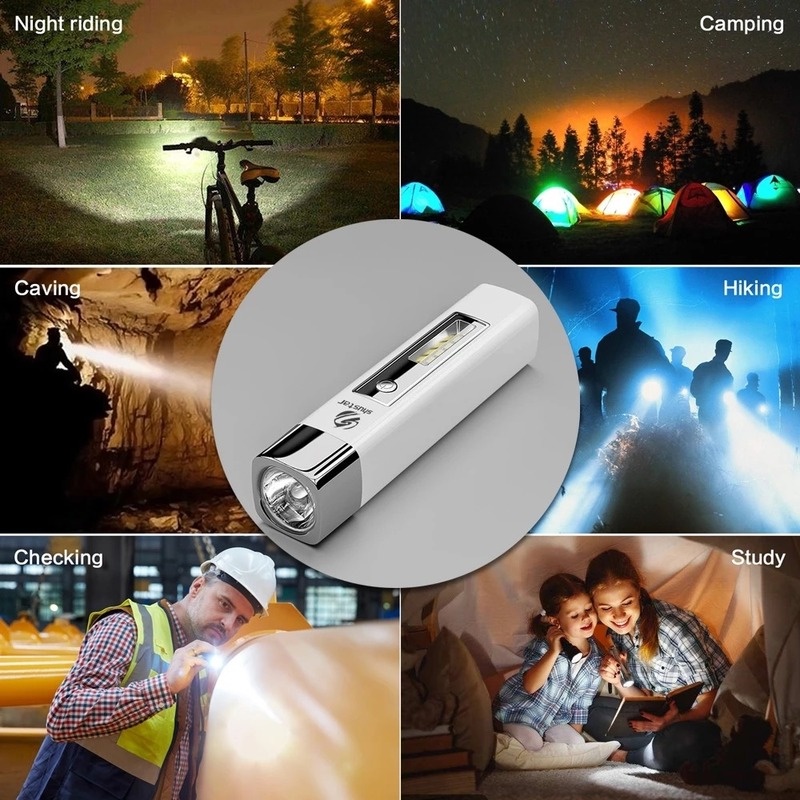 Đèn Pin LED COB 4 Chế Độ Có Thể Sạc Lại Bằng Cổng Usb Tiện Dụng Khi Đi Cắm Trại