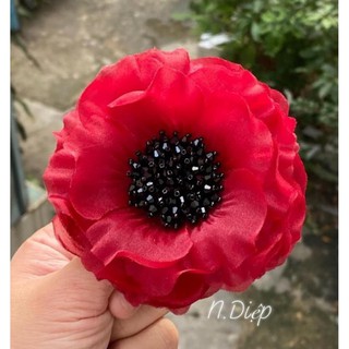 Hoa cài áo đính đá phalê cao cấp 10cm-nhiều màu