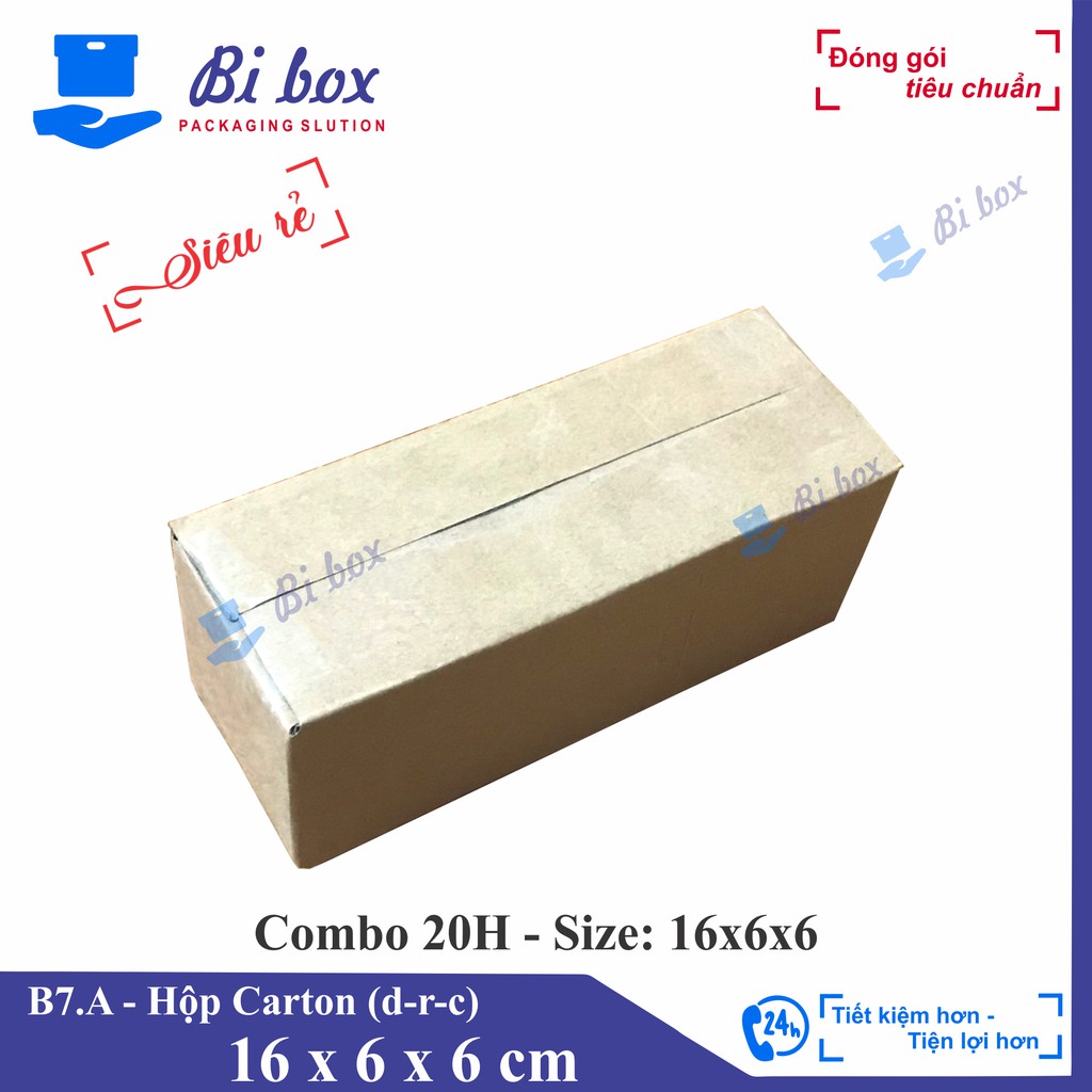 Combo 20 hộp giấy 16x6x6 - thùng hộp carton đóng hàng