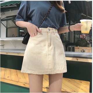 (HÀNG CÓ SẴN- MUA 2 TẶNG 1 THẮT LƯNG) Chân váy thô dáng chữ A màu be size S