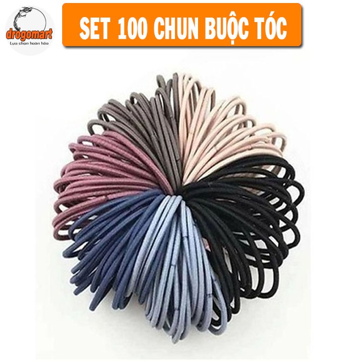 Set 100 Chun Buộc Tóc Nhiều Màu - DG0236