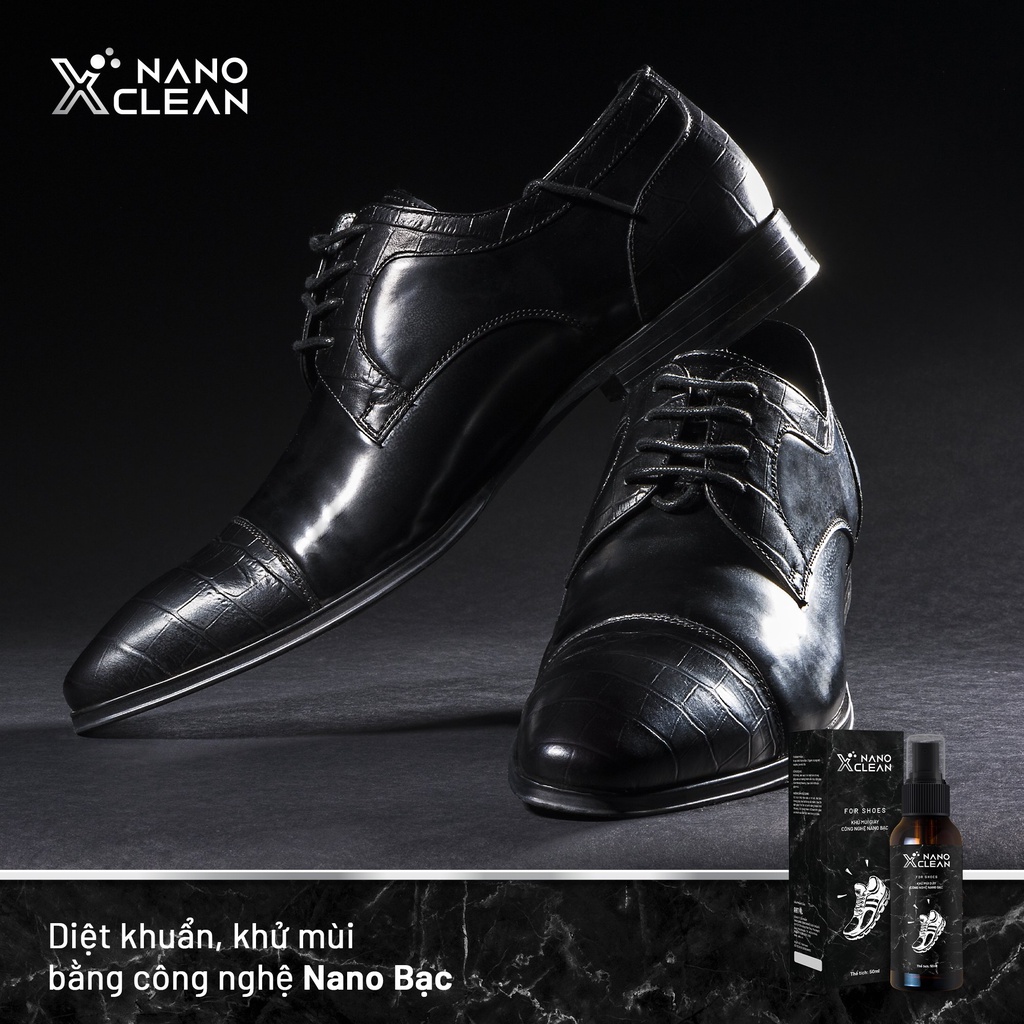 Chai xịt khử mùi giày Nano Xclean, công nghệ Nano Bạc diệt khuẩn chống mùi hôi giày