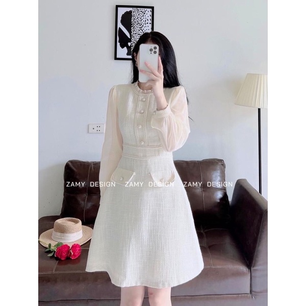 VÁY DẠ WEET 2 LỚP PHỐI TƠ CÚC NGỌC SIÊU XINH