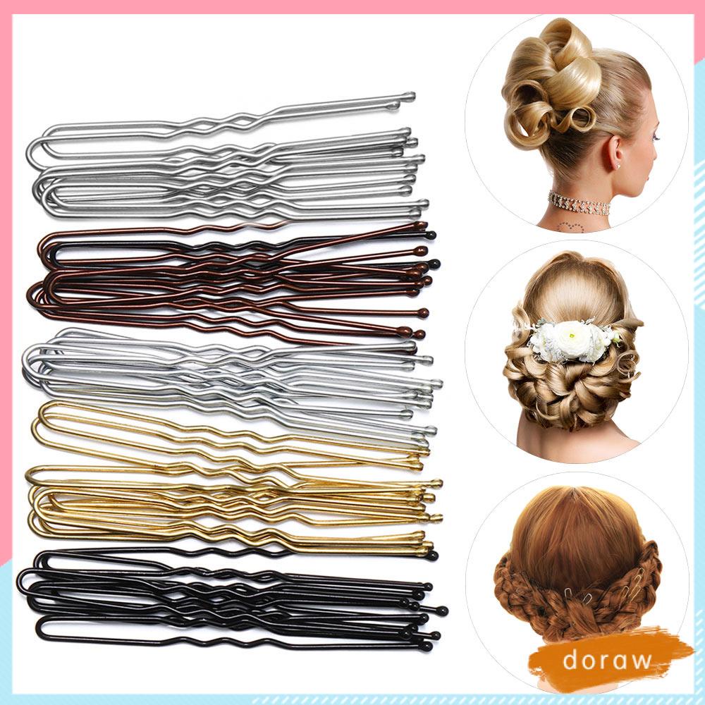 Set 50 Kẹp Tăm Kim Loại Hình Chữ U Tạo Kiểu Tóc Cho Cô Dâu