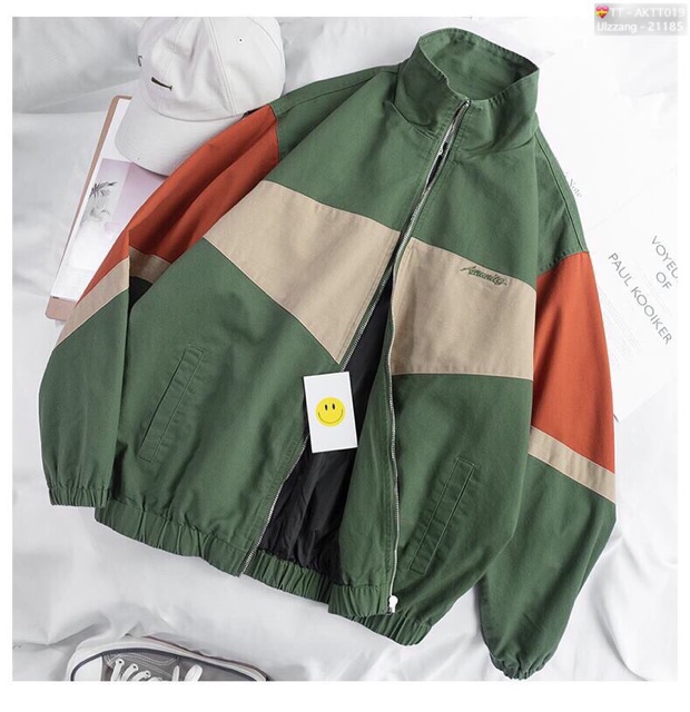 🎇𝐆𝐢𝐚́ 𝐒𝐢̉🎇 ABC Áo Khoác Kaki 2 Lớp Phối Màu Thêu Chữ Cực Đẹp #AKTT019 (Kèm Video, Hình Chụp Thật) | BigBuy360 - bigbuy360.vn