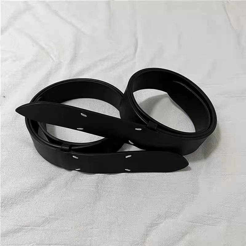 Thắt Lưng Da Màu Trắng Đen Phong Cách Tối Giản MM6 MM6