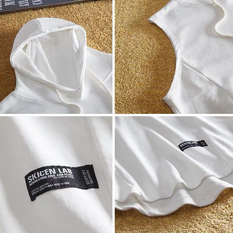 Áo Thun Cotton Mỏng Sát Nách Có Nón Trùm Đầu Thời Trang Mùa Hè Hàng Mới Dành Cho Nam Nữ 2022