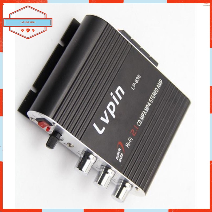 [Mã ELHACE giảm 4% đơn 300K] Sound Card Chính Hãng Bộ Khuếch Đại Âm Thanh Lvpin-838 2.1CH Cao Cấp Tạp Hóa Xanh