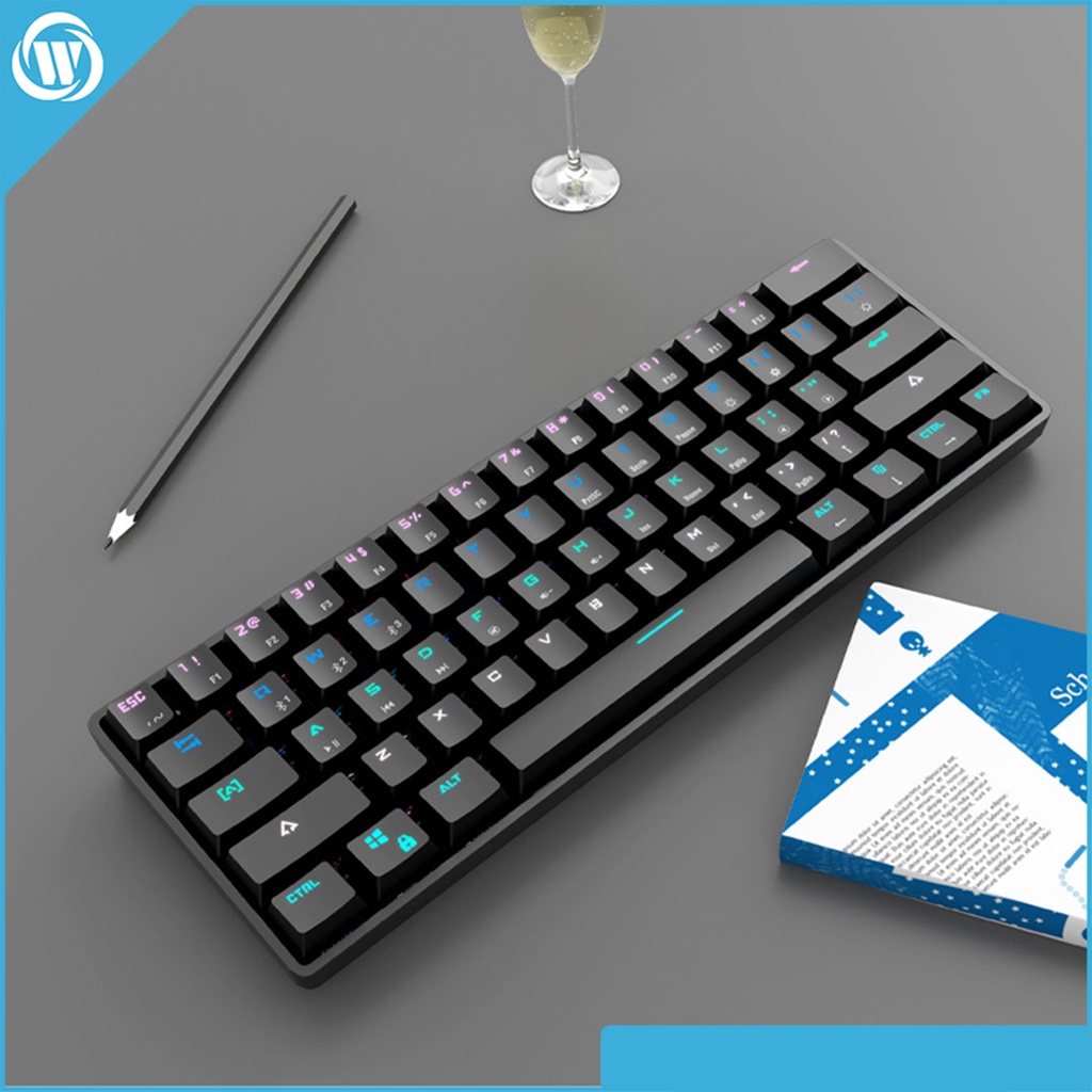 Bàn Phím Cơ Không Dây (Hotswap, Bluetooth, LED RGB, Type-C, Layout 61, Blue Switch)