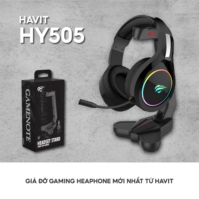 Giá Treo Gaming Headphone HAVIT HY505, Thiết Kế Chắc Chắn, Đế Cao Su Siêu Bền - Chính Hãng BH 12 Tháng Dizigear