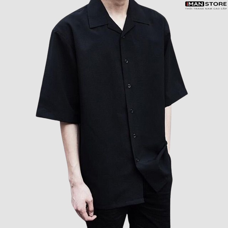 Áo Sơ Mi Cổ Vest Ngắn Tay Nam Nữ, Áo Sơ Mi Kiểu Thời Trang Hàn Quốc Vải Lụa Mền Mịn Thoáng Mát [NEW FASHION] | BigBuy360 - bigbuy360.vn