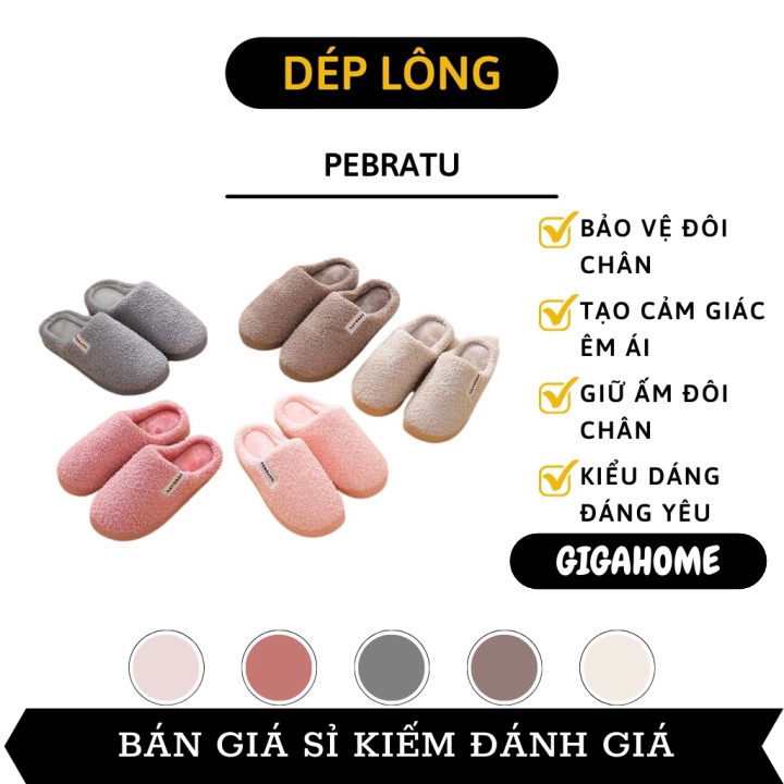 Dép đi trong nhà ấm áp  GIÁ VỐN] Dép bông mang trong nhà PEBRATU giúp bảo vệ chân bạn khỏi bụi bẩn, vi khuẩn 8609