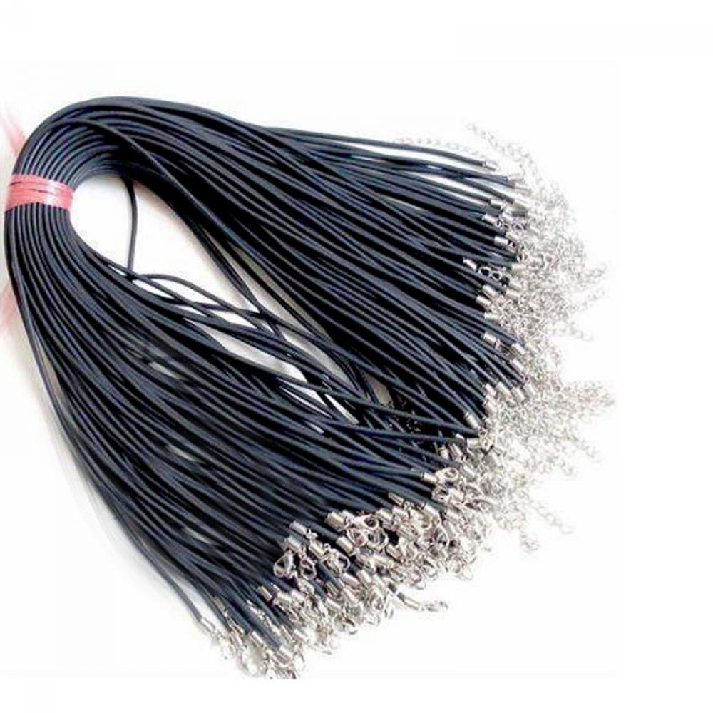 Layor Fashion Chain Men Wax Rope Necklace Women Tone Leather Black Wholesale