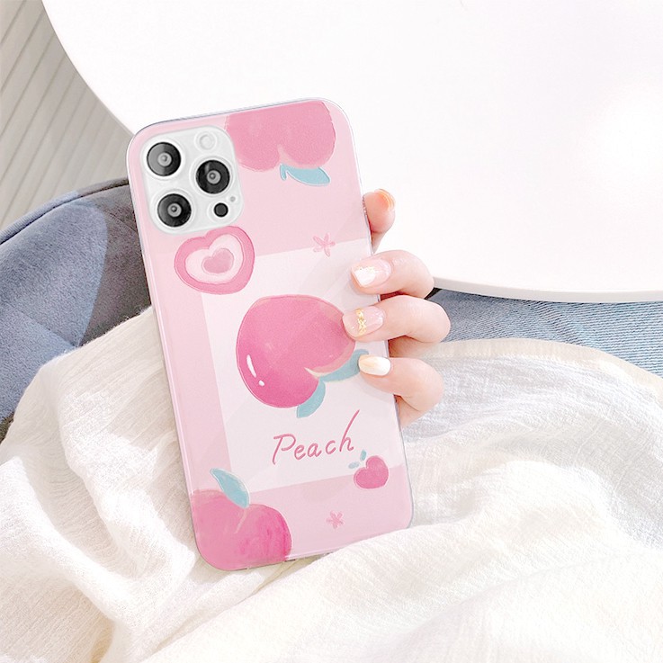 Ốp lưng iphone Cam Đào viền trong chống ố 6/6plus/6s/6splus/7/7plus/8/8plus/x/xr/xs/11/12/pro/max/plus/promax