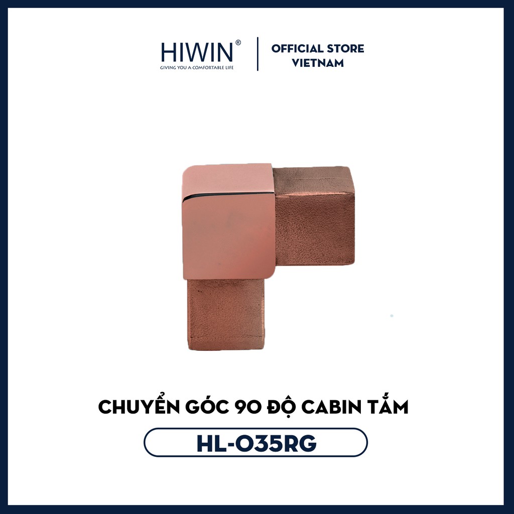 Chuyển góc 90 độ cabin tắm chất liệu inox 304 vàng hồng Hiwin cao cấp HL-035RG3