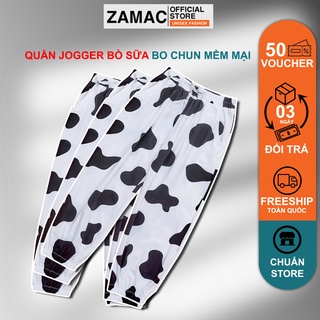 Quần jogger bò sữa ZAMAC quần nỉ cotton form rộng bo gấu dáng Ulzzang Unisex ZQD3