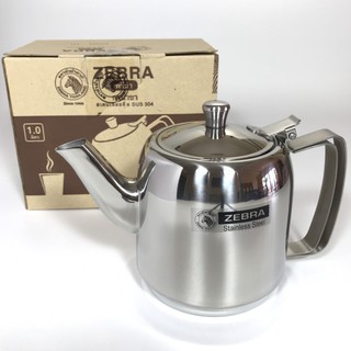 Bình pha trà INOX Zebra dung tích 1L có kèm lưới lọc bã trà (113404)