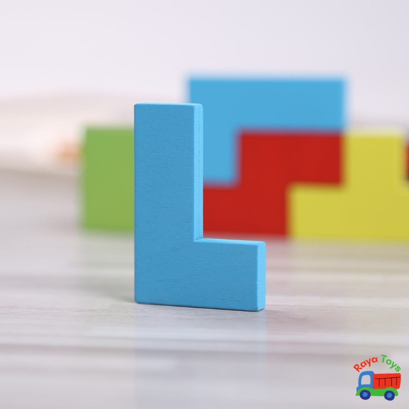 Đồ chơi bảng ghép hình bằng gỗ xếp gạch Terris cho bé lắp ráp | giáo dục trí tuệ Montessori, DIY, Stem, Steam