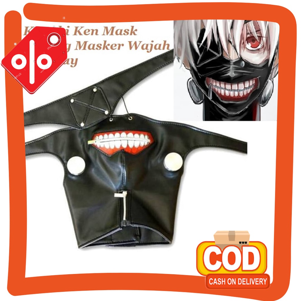 Mặt Nạ Hóa Trang Kaneki Ken Trong Tokyo Ghoul Màu Đen / Xám / Đỏ Đậm