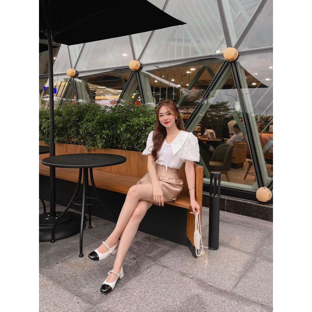 Áo sơ mi voan & Quần Tacfa nâu