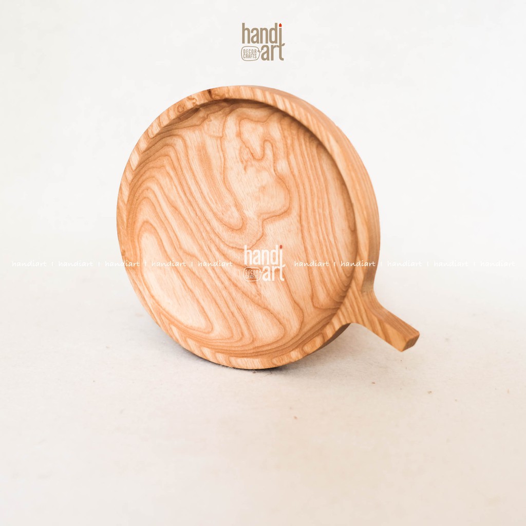 Khay gỗ tròn tay cầm, Khay gỗ tần bì, woodentray