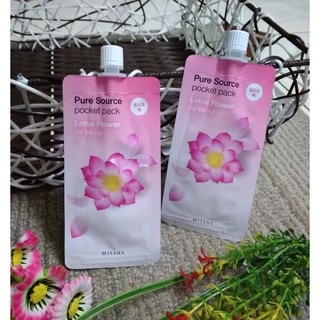1 gói Mặt nạ dưỡng da Missha Pure Source - chiết xuất từ hoa Sen