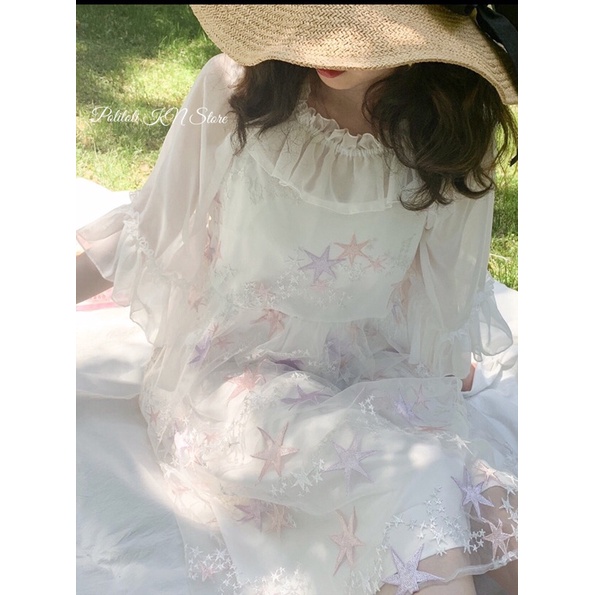 Áo blouse voan Lolita