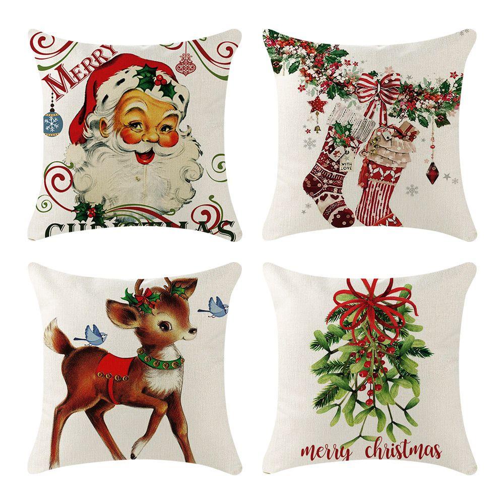 Vỏ Bọc Đệm Ghế Ngồi Phòng Ngủ In Hình Ông Già Noel Tuần Lộ