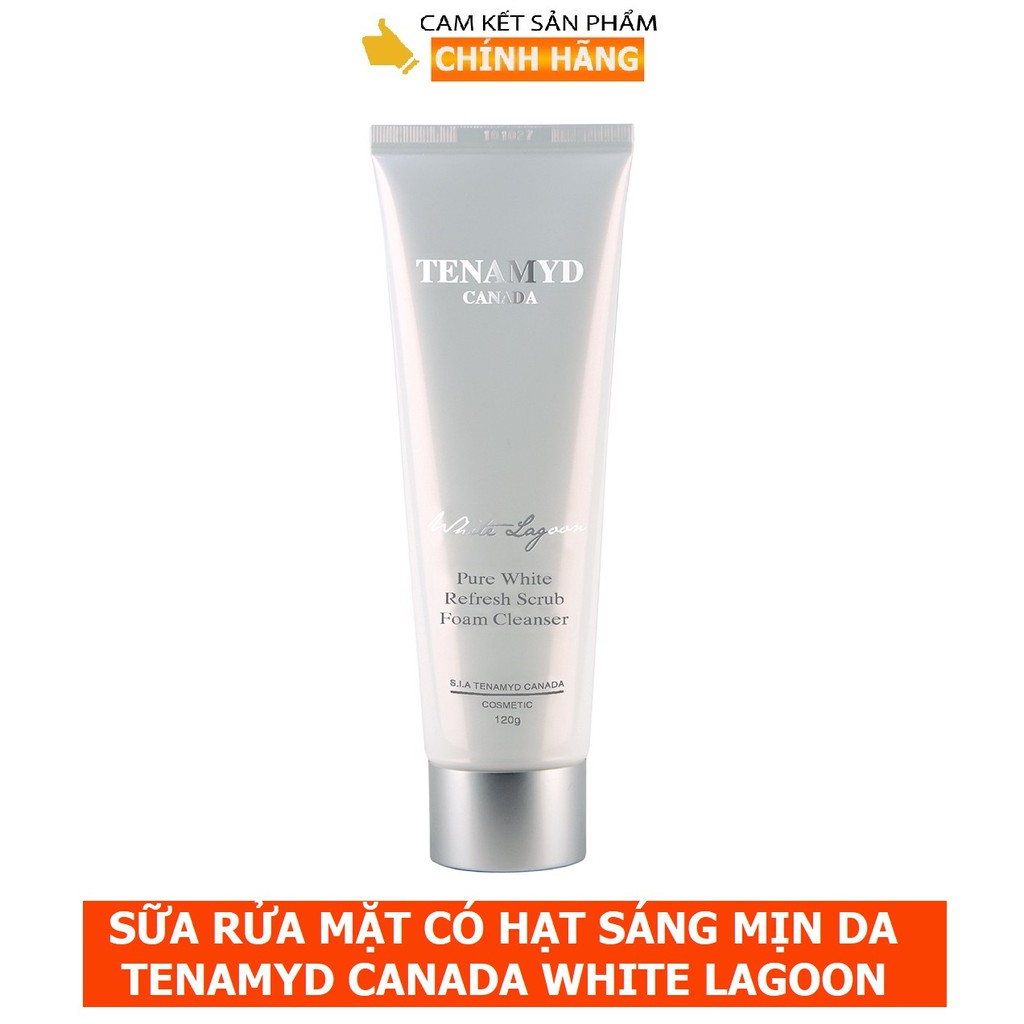 Sữa rửa mặt có hạt sáng mịn da White Lagoon Tenamyd Canada - Pure White Refresh Scrub
