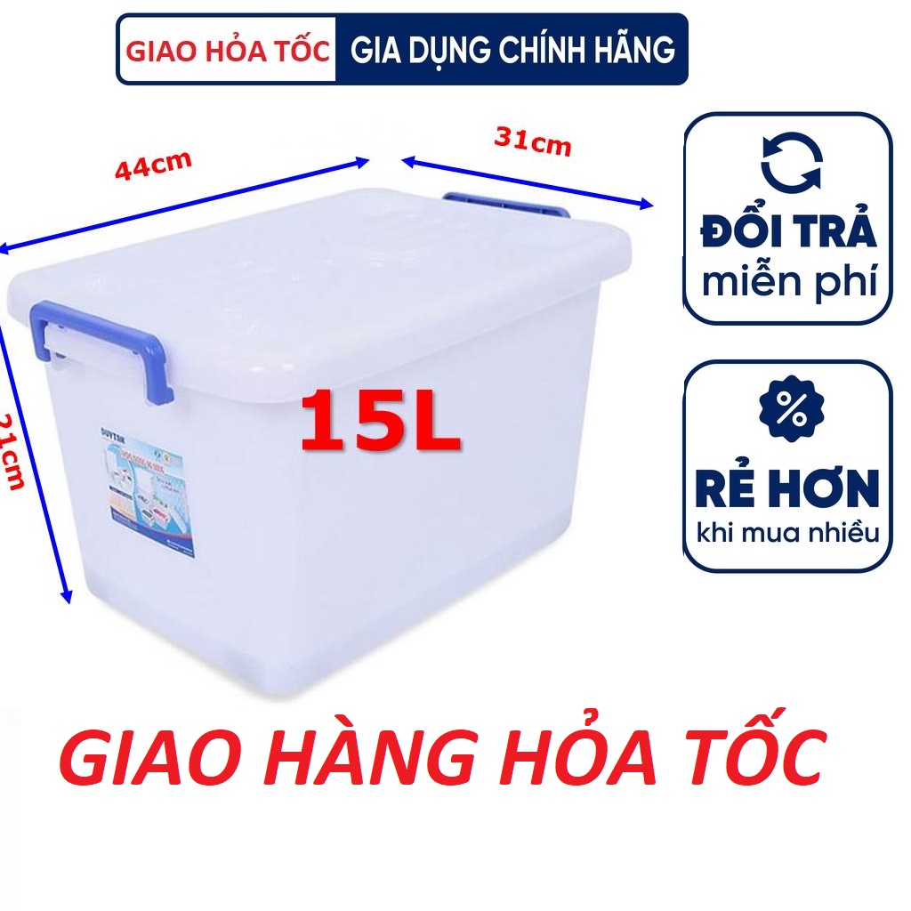 🚀HOẢ TỐC 1H🚀 Thùng Nhựa Có Bánh Xe Duy Tân Các Cỡ 15L