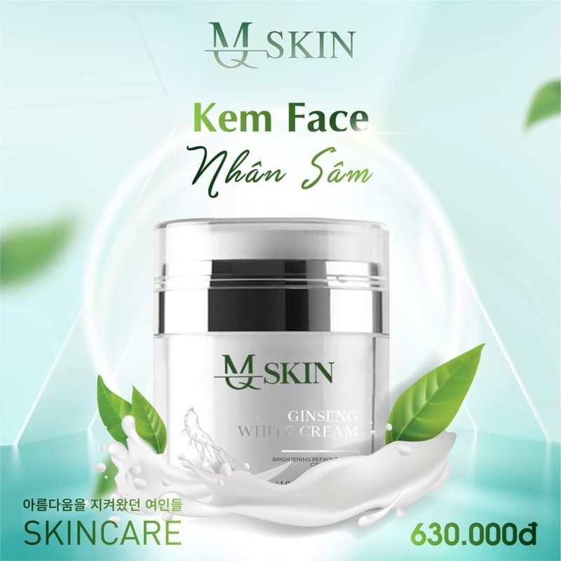 Kem Face Nhân Sâm Mqskin,Kem dưỡng trắng, phục hồi da sau tái tạo, ngăn ngừa mụn nám