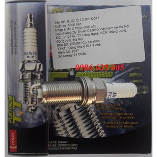 Bugi Denso chính hãng Bạch Kim PKH20TT cho xe Toyota Innova/Fortuner (bộ 4 bugi)