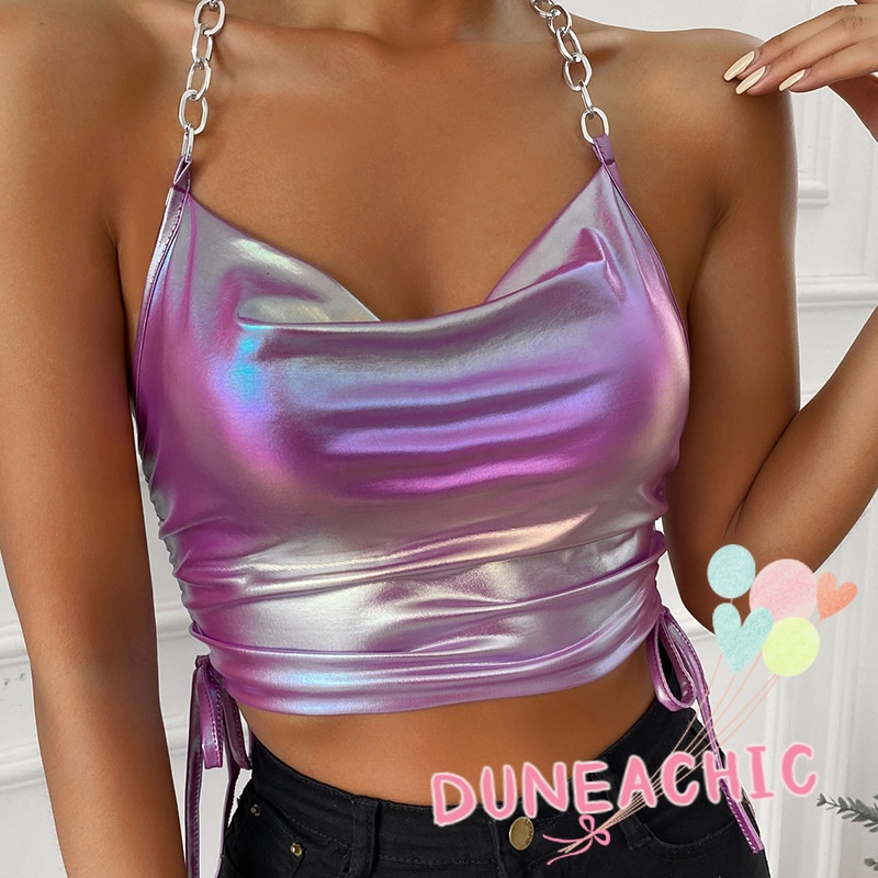 DUNEA Áo Croptop Dây Rút Gợi Cảm Dành Cho Nữ