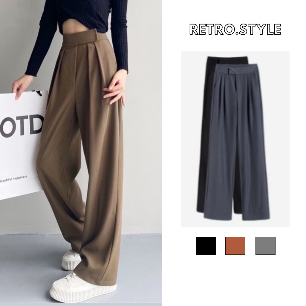 Quần ống rộng thiết kế khoá dán, cạp cao, vải dày dặn Capdan Capdan001/p3k10